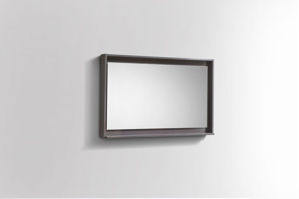 40" Wide Mirror w/ Shelf Gray Oak KUBEBATH