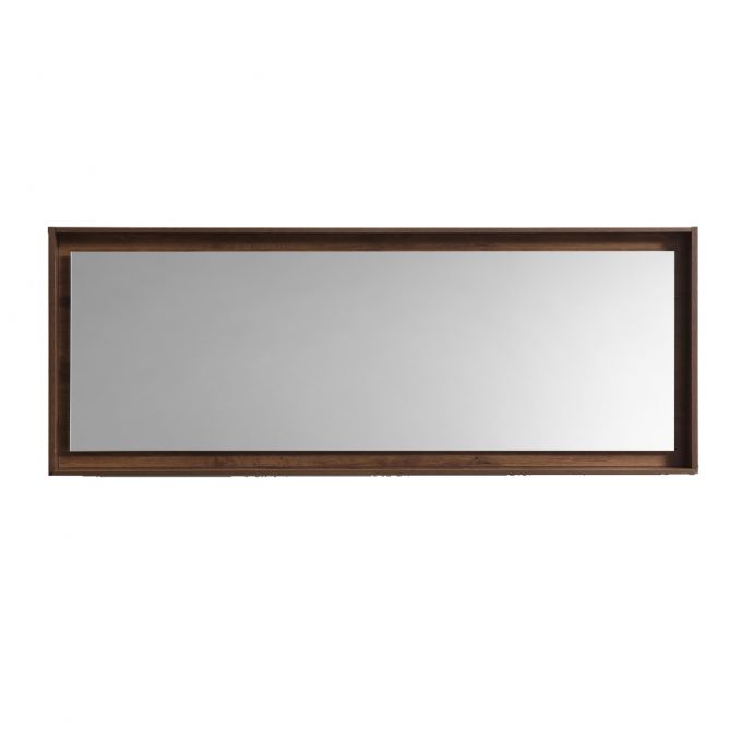 70" Wide Mirror w/ Shelf Walnut KUBEBATH