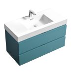Bliss 40" Turquoise Green Wall Mount Modern Bathroom Vanity