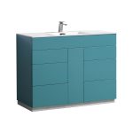 Milano 48" Turquoise Green Floor Mount Modern Bathroom Vanity