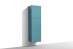 Turquoise Green Linen Side Bathroom Cabinet w/ 3 Large Storage Areas