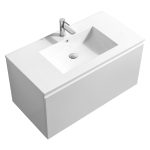 KubeBath 40" Balli Modern Bathroom Vanity in High Gloss White Finish