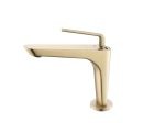Aqua Saggio by KubeBath Single Lever Bathroom Vanity Faucet - Brushed Gold
