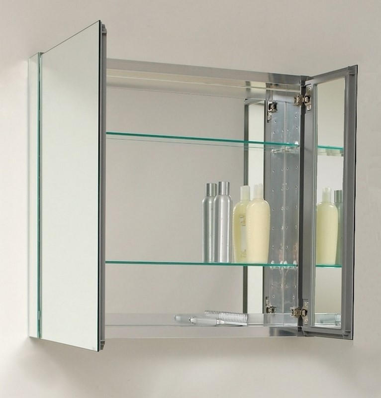 30" Wide Mirrored Bathroom Medicine Cabinet