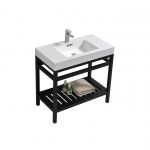 Cisco 36" Stainless Steel Console w/ White Acrylic Sink - Matte Black