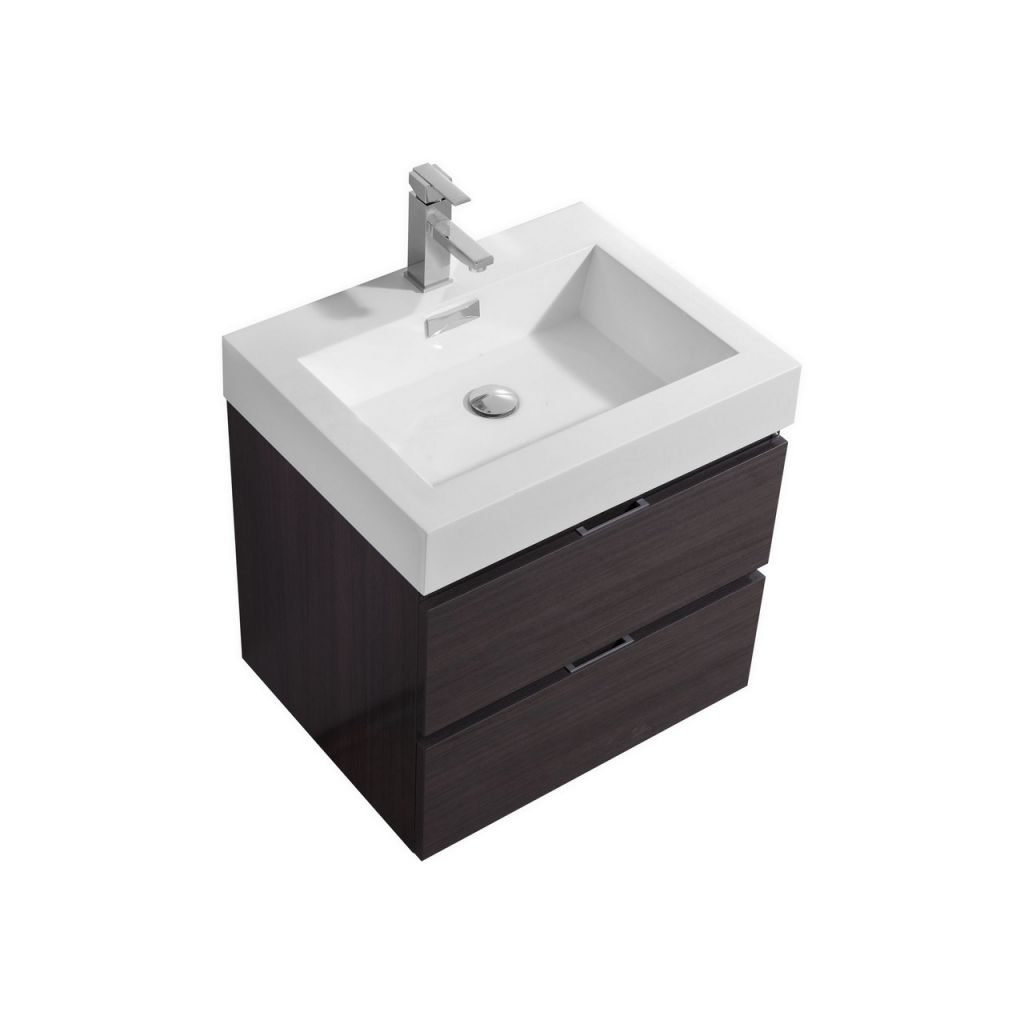 Bliss 24 Nature Wood Wall Mount Modern Bathroom Vanity