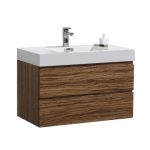 Bliss 36" Chestnut Wall Mount Modern Bathroom Vanity
