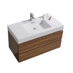 Bliss 40" Chestnut Wall Mount Modern Bathroom Vanity