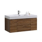 Bliss 48" Chestnut Wall Mount Single Sink Modern Bathroom Vanity