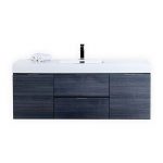 Bliss 60" Gray Oak Wall Mount Single Sink Modern Bathroom Vanity