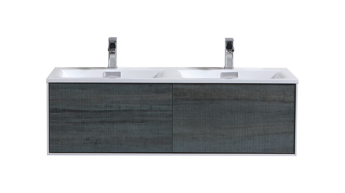 Divario 48" Ocean Gray Wall Mount Modern Bathroom Vanity
