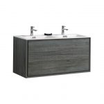 De Lusso 48" Double Sink Ocean Gray Wall Mount Modern Bathroom Vanity