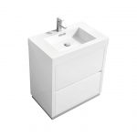 Bliss 30" High Gloss White Free Standing Modern Bathroom Vanity