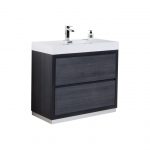 Bliss 40" Gray Oak Free Standing Modern Bathroom Vanity