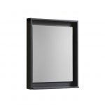 24" Wide Mirror w/ Shelf - Black