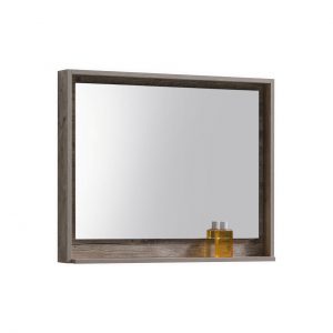 36" Wide Mirror w/ Shelve - Nature Wood