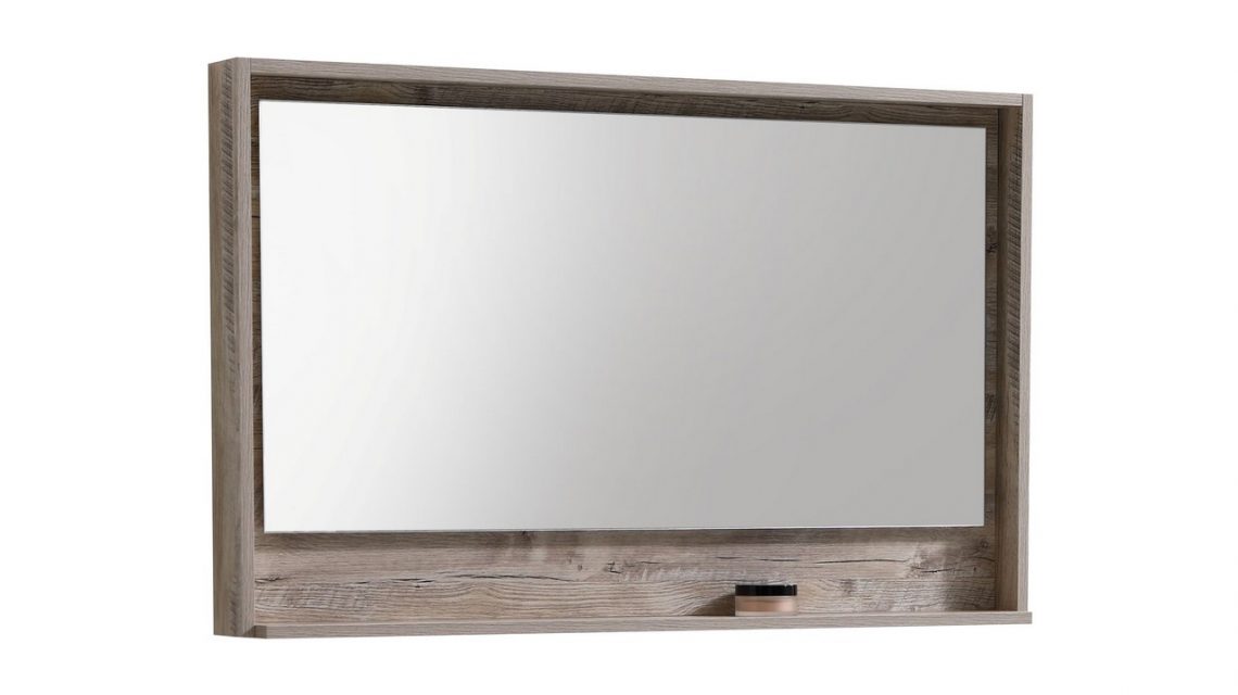 48" Wide Mirror w/ Shelve - Nature Wood