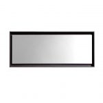60" Wide Mirror w/ Shelf - High Gloss Gray Oak