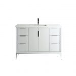 Divani 48" Gloss White Vanity W/ Quartz Counter Top