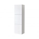 Bathroom Acrylic Veneer Gloss White Linen Side Cabinet w/ 3 Large Storage Areas