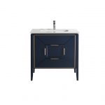 Vetro 36" Gloss Blue Vanity W/ Quartz Counter Top