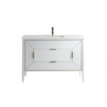 Vetro 48" Gloss White Vanity W/ Quartz Counter Top