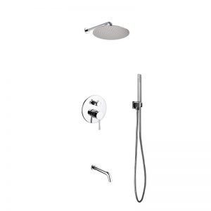 Aqua Rondo Shower Set w/ 12" Rain Shower, Handheld and Tub Filler