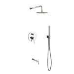 Aqua Rondo Shower Set w/ 8" Rain Shower, Handheld and Tub Filler