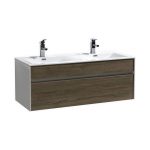 Fitto 48" Double Sink Havana Oak Wall Mount Modern Bathroom Vanity