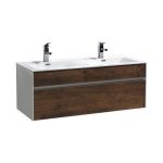 Fitto 48" Double Sink Rose Wood Wall Mount Modern Bathroom Vanity