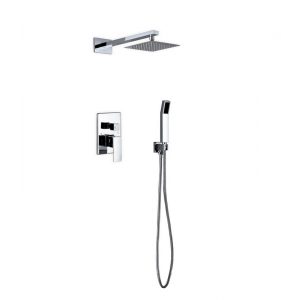 Home > Shower Equipment > Aqua Piazza Brass Shower Set w/ 8" Square Rain Shower and Handheld